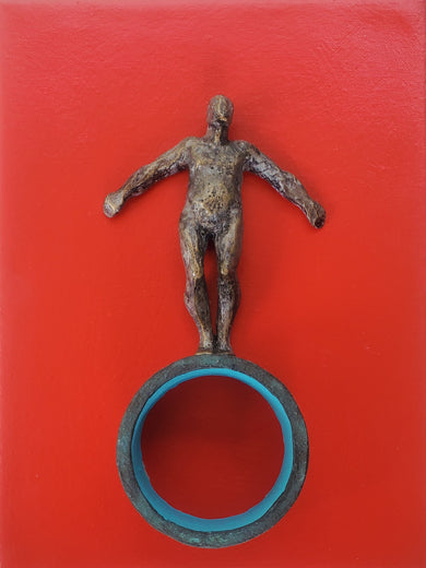 Balance on Red, Turquoise. by Yelitza Diaz |  Artwork Main Image 