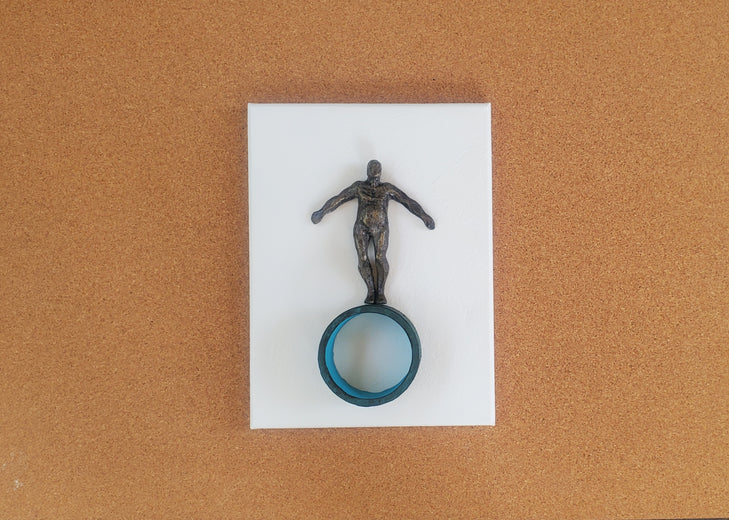Balance on White, Turquoise. by Yelitza Diaz |  Context View of Artwork 