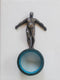 Original art for sale at UGallery.com | Balance on White, Turquoise. by Yelitza Diaz | $450 | mixed media artwork | 12' h x 9' w | thumbnail 1
