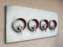 Original art for sale at UGallery.com | Circles of Life by Yelitza Diaz | $4,175 | mixed media artwork | 24' h x 48' w | thumbnail 2
