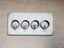 Original art for sale at UGallery.com | Circles of Life by Yelitza Diaz | $4,175 | mixed media artwork | 24' h x 48' w | thumbnail 3
