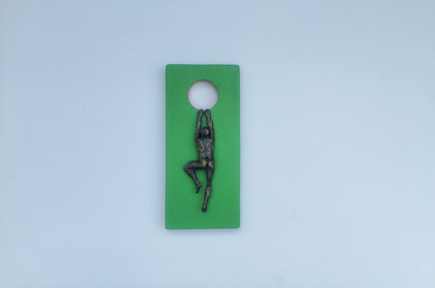 Climber on Green Hanging on the Moon. by Yelitza Diaz |  Context View of Artwork 