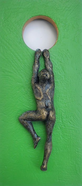 Climber on Green Hanging on the Moon. by Yelitza Diaz |  Artwork Main Image 