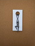 Original art for sale at UGallery.com | Climbers on White Hanging on the Moon. by Yelitza Diaz | $325 | mixed media artwork | 11' h x 5' w | thumbnail 3