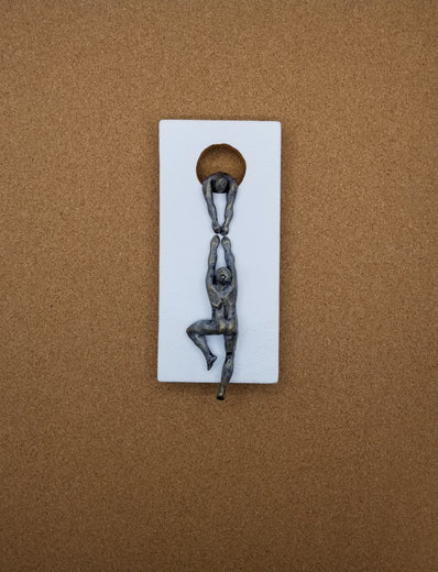 Climbers on White Hanging on the Moon. by Yelitza Diaz |  Context View of Artwork 