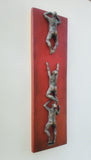 Original art for sale at UGallery.com | Climbers, Triumphant Unity by Yelitza Diaz | $925 | mixed media artwork | 25' h x 8' w | thumbnail 2
