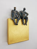 Original art for sale at UGallery.com | Couple on Gold 1/50 by Yelitza Diaz | $445 | mixed media artwork | 9' h x 6' w | thumbnail 3