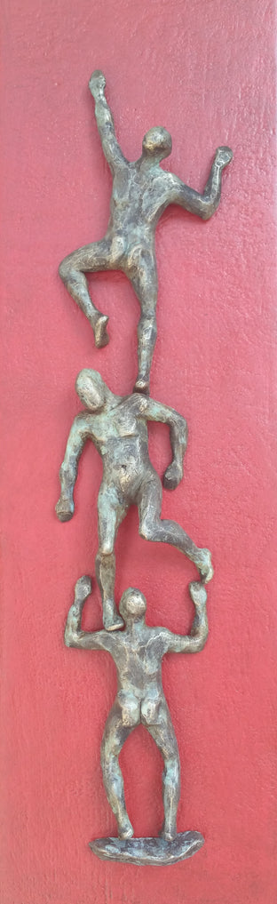 Original art for sale at UGallery.com | DonÕt Give Up (Climber) by Yelitza Diaz | $925 | mixed media artwork | 25' h x 8' w | photo 1