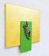 Original art for sale at UGallery.com | Green Climber on Gold by Yelitza Diaz | $450 | mixed media artwork | 14.5' h x 12' w | thumbnail 2