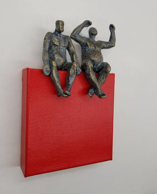 Harmony Couple on Red 1/50 by Yelitza Diaz |  Side View of Artwork 