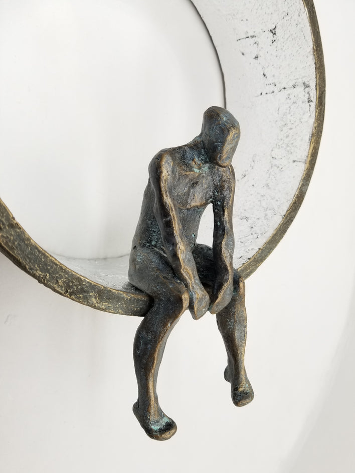 Man on the Moon I by Yelitza Diaz |  Closeup View of Artwork 