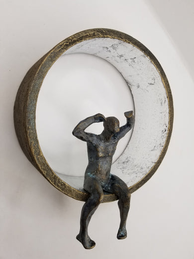 Man on the Moon II by Yelitza Diaz |  Side View of Artwork 