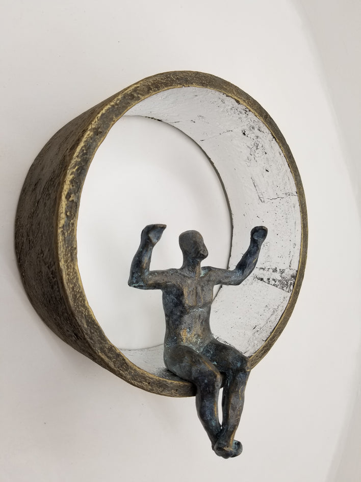 Man on the Moon III by Yelitza Diaz |  Side View of Artwork 