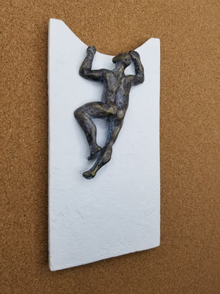 Original art for sale at UGallery.com | Man on Wave Base by Yelitza Diaz | $325 | mixed media artwork | 11.5' h x 5' w | photo 3