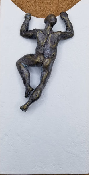Original art for sale at UGallery.com | Man on Wave Base by Yelitza Diaz | $325 | mixed media artwork | 11.5' h x 5' w | photo 1