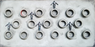 Original art for sale at UGallery.com | Multiple Worlds by Yelitza Diaz | $4,175 | mixed media artwork | 24' h x 48' w | photo 1