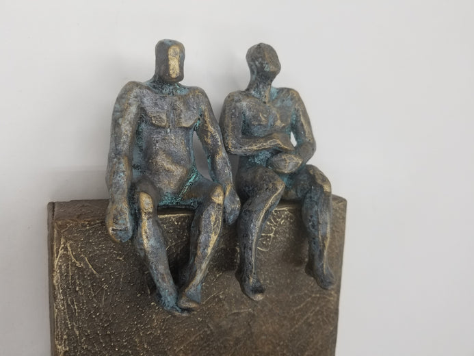 Peaceful Couple on Bronze 1/50 by Yelitza Diaz |   Closeup View of Artwork 