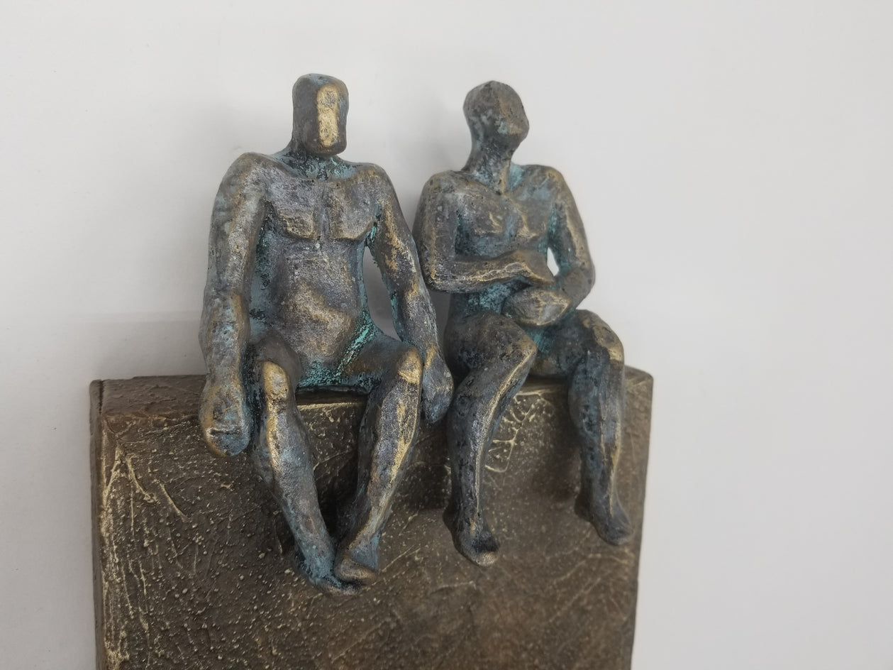 Peaceful Couple on Bronze 1/50 by Yelitza Diaz |  Closeup View of Artwork 