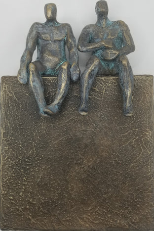 Original art for sale at UGallery.com | Peaceful Couple on Bronze 1/50 by Yelitza Diaz | $445 | mixed media artwork | 9' h x 6' w | photo 1