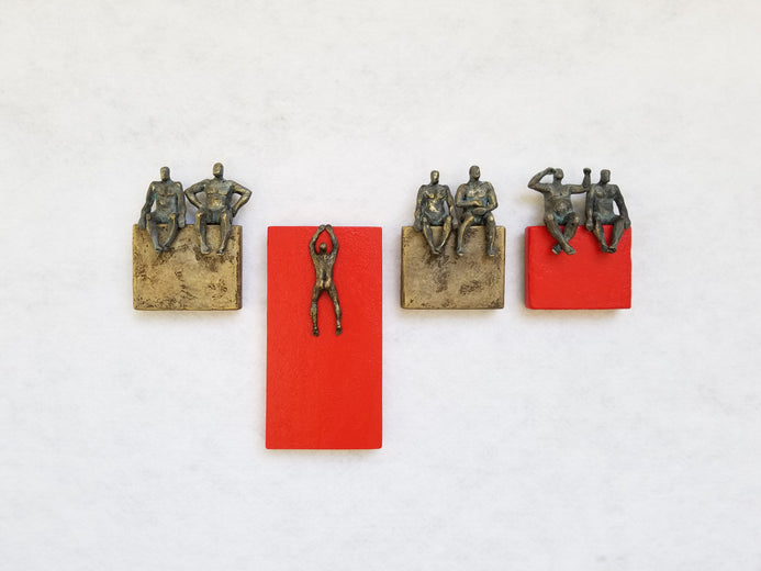 Red & Bronze Small Beings by Yelitza Diaz |  Context View of Artwork 