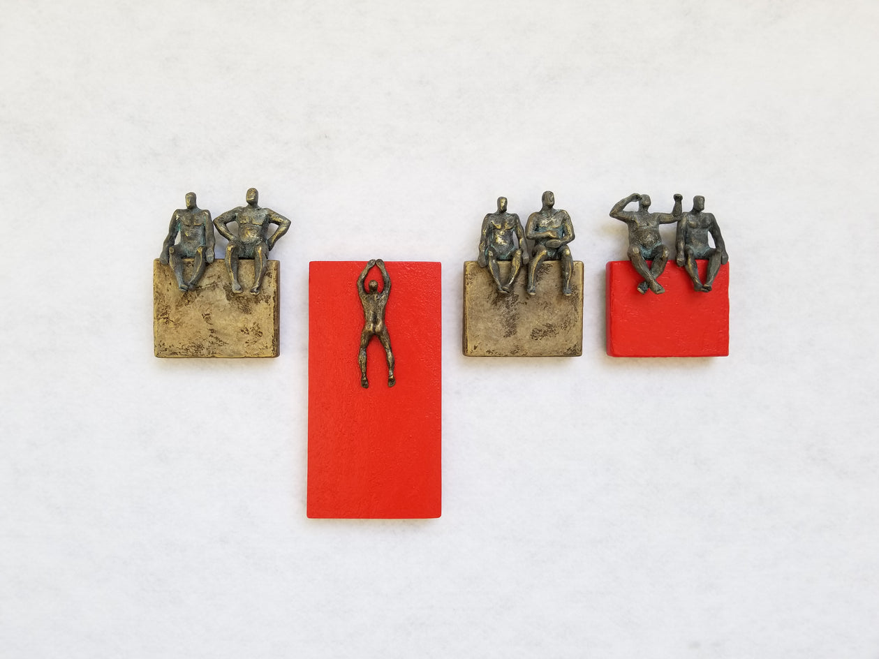 Red & Bronze Small Beings by Yelitza Diaz |  Context View of Artwork 