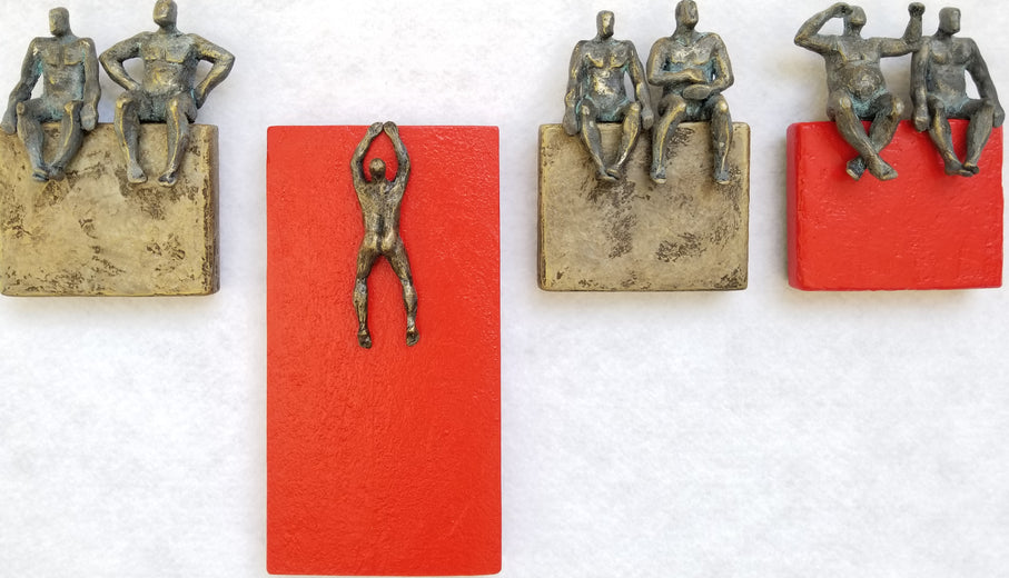 Red & Bronze Small Beings by Yelitza Diaz |  Artwork Main Image 