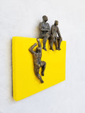 Original art for sale at UGallery.com | Sitting on Yellow by Yelitza Diaz | $475 | mixed media artwork | 11' h x 10' w | thumbnail 2