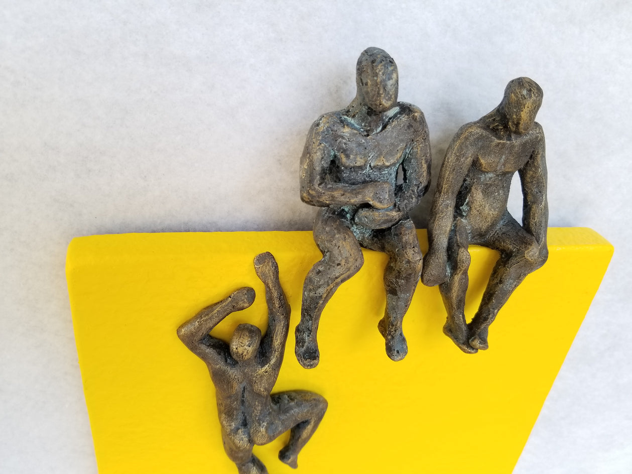 Sitting on Yellow by Yelitza Diaz |  Closeup View of Artwork 