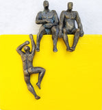 Original art for sale at UGallery.com | Sitting on Yellow by Yelitza Diaz | $475 | mixed media artwork | 11' h x 10' w | thumbnail 1