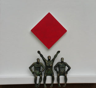 Original art for sale at UGallery.com | Tribute to Mondrian, Red Diamond (U-14) by Yelitza Diaz | $1,100 | mixed media artwork | 18' h x 21' w | photo 1