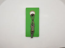 Original art for sale at UGallery.com | Two Climbers on Green Hanging on the Moon. by Yelitza Diaz | $325 | mixed media artwork | 11' h x 5' w | thumbnail 3