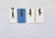 Original art for sale at UGallery.com | White & Blue Climbers by Yelitza Diaz | $975 | mixed media artwork | 12' h x 28' w | thumbnail 3