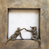 Original art for sale at UGallery.com | Women's Window by Yelitza Diaz | $750 | mixed media artwork | 12' h x 11' w | thumbnail 1