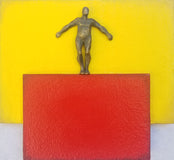 Original art for sale at UGallery.com | Yellow and Red Square by Yelitza Diaz | $500 | mixed media artwork | 13' h x 14' w | thumbnail 1