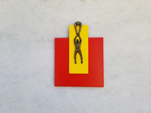Original art for sale at UGallery.com | Yellow on Red I by Yelitza Diaz | $450 | mixed media artwork | 13.5' h x 10' w | photo 1