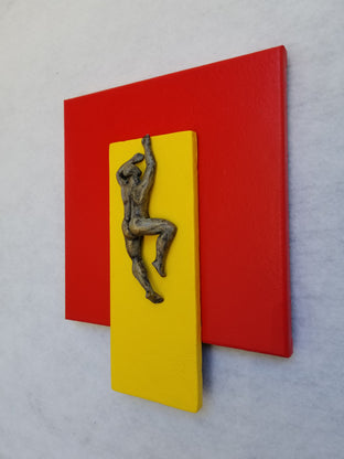 Original art for sale at UGallery.com | Yellow on Red II by Yelitza Diaz | $450 | mixed media artwork | 12' h x 10' w | photo 2