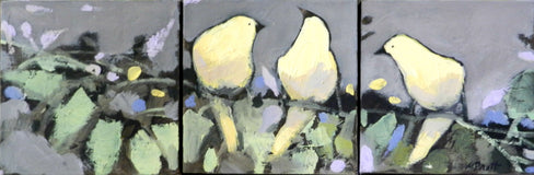 Original art for sale at UGallery.com | Happy and Yellow by Mary Pratt | $450 | oil painting | 6' h x 18' w | thumbnail 1