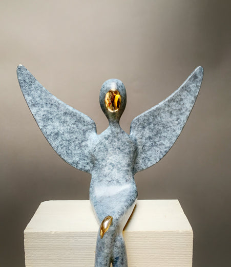 10" Angel Bronze by Yenny Cocq |  Side View of Artwork 
