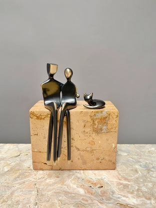 Original art for sale at UGallery.com | Caress with Cat by Yenny Cocq | $500 | sculpture | 5' h x 4' w | photo 1