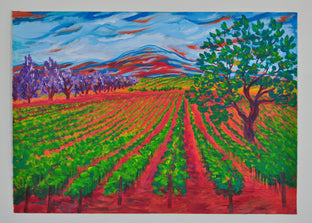 Original art for sale at UGallery.com | Gentle Breeze in Winery by Zelie Alice | $600 | acrylic painting | 16.5' h x 23.5' w | photo 2