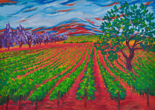 Original art for sale at UGallery.com | Gentle Breeze in Winery by Zelie Alice | $600 | acrylic painting | 16.5' h x 23.5' w | photo 1