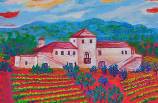 Original art for sale at UGallery.com | Wine Lover's Paradise by Zelie Alice | $850 | acrylic painting | 18' h x 24' w | photo 4
