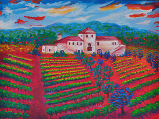 Original art for sale at UGallery.com | Wine Lover's Paradise by Zelie Alice | $850 | acrylic painting | 18' h x 24' w | photo 1