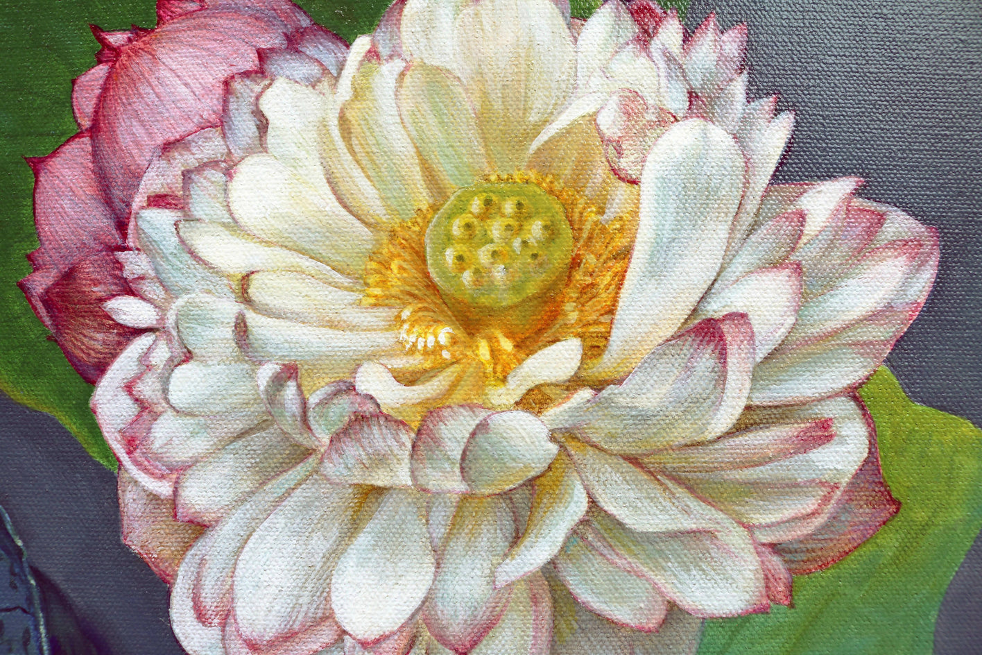 Prunus Vase with a Dragon by Guigen Zha |  Closeup View of Artwork 