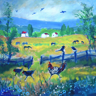 Original art for sale at UGallery.com | Farm Gossips by Kip Decker | $2,400 | acrylic painting | 30' h x 30' w | photo 1