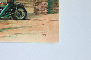 Original art for sale at UGallery.com | Waiting for the Train by Hano Dercksen | $850 | mixed media artwork | 16' h x 12' w | photo 4