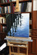 Original art for sale at UGallery.com | Sunset by the Dock by Andres Lopez | $1,125 | oil painting | 24' h x 24' w | thumbnail 2