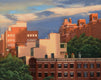 Original art for sale at UGallery.com | Chelsea Rooftops at Sunset, from the Highline by Nick Savides | $825 | oil painting | 8' h x 10' w | thumbnail 1