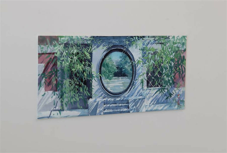 Watercolor Impressions of Chinese Architecture 12 by Siyuan Ma |  Side View of Artwork 